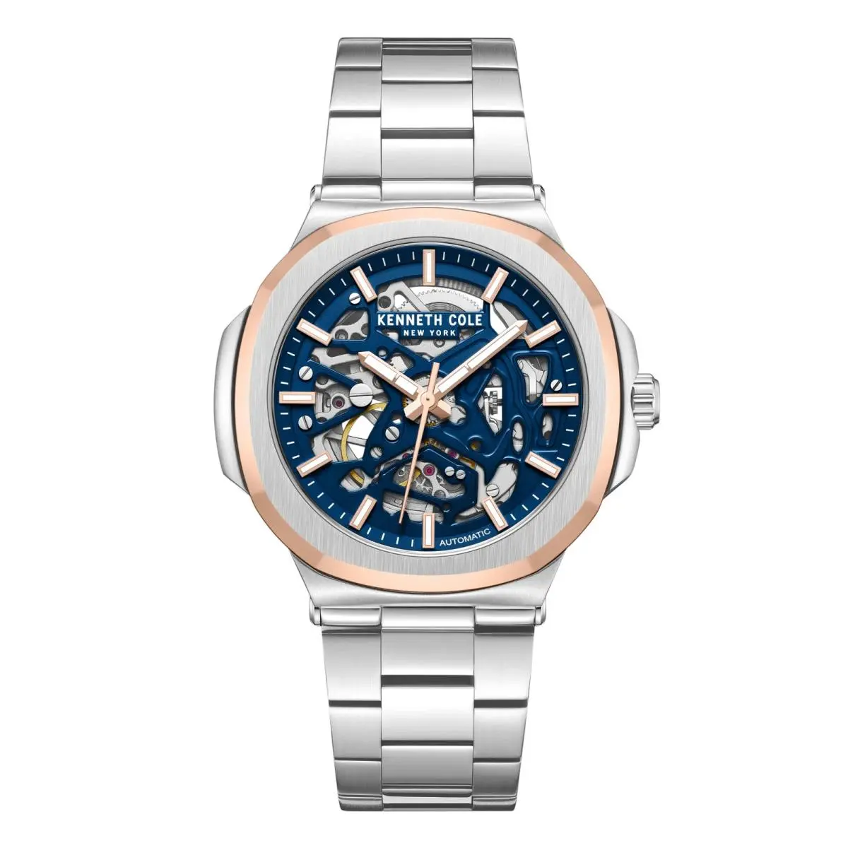 Men`s Blue Skeleton Automatic Watch - KCWGY0046201 by Kenneth Cole