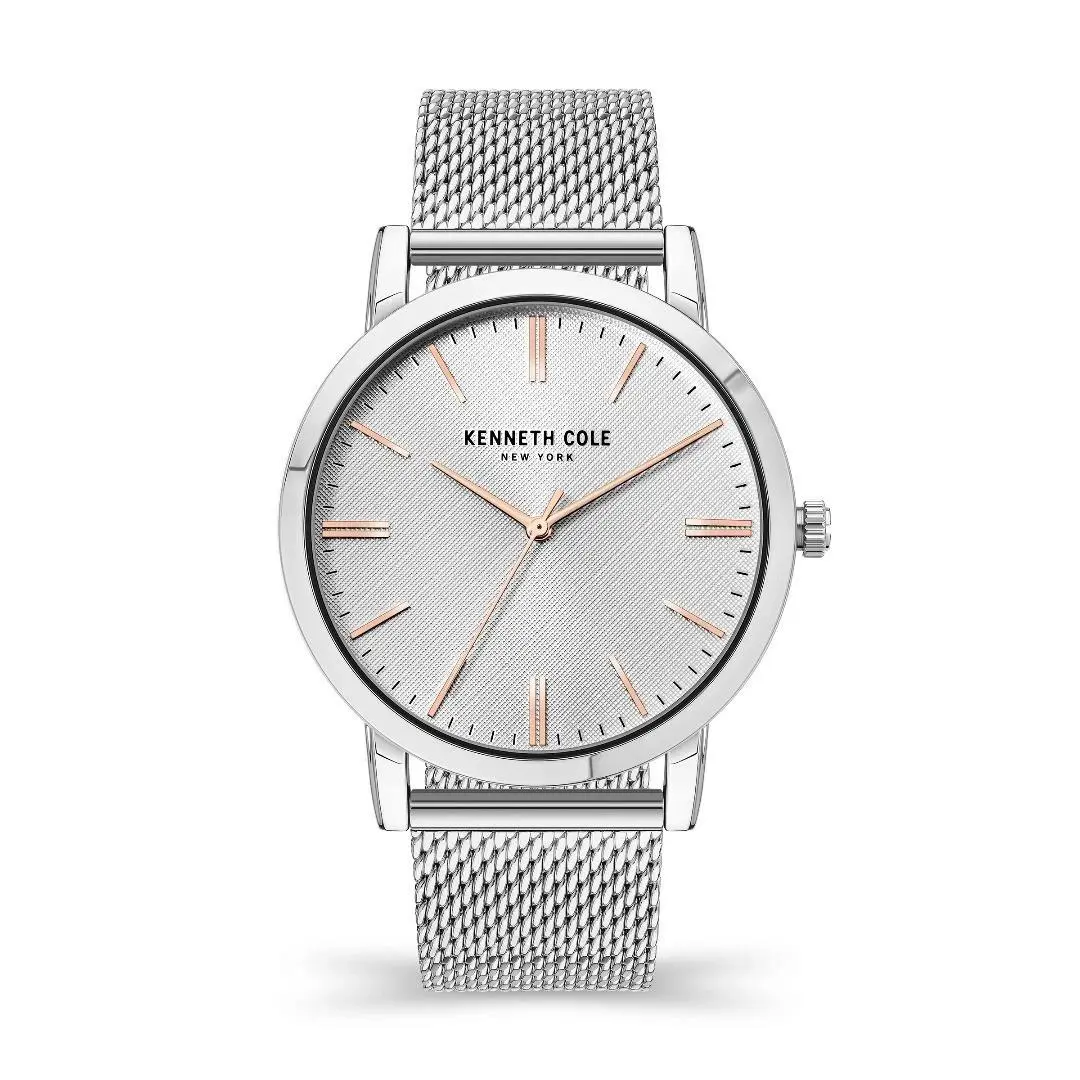 Men`s Watch Silver Tone Dial Steel Mesh Bracelet KCWGG2171106 by Kenneth Cole