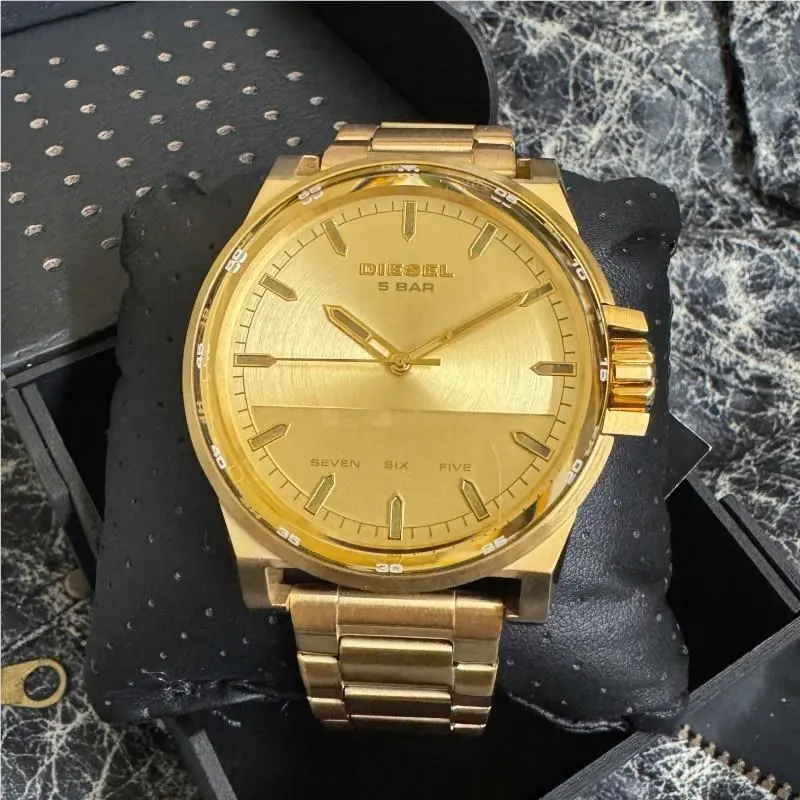 Diesel All Gold Dial Stainless Steel Bracelet Men`s Watch DZ1912