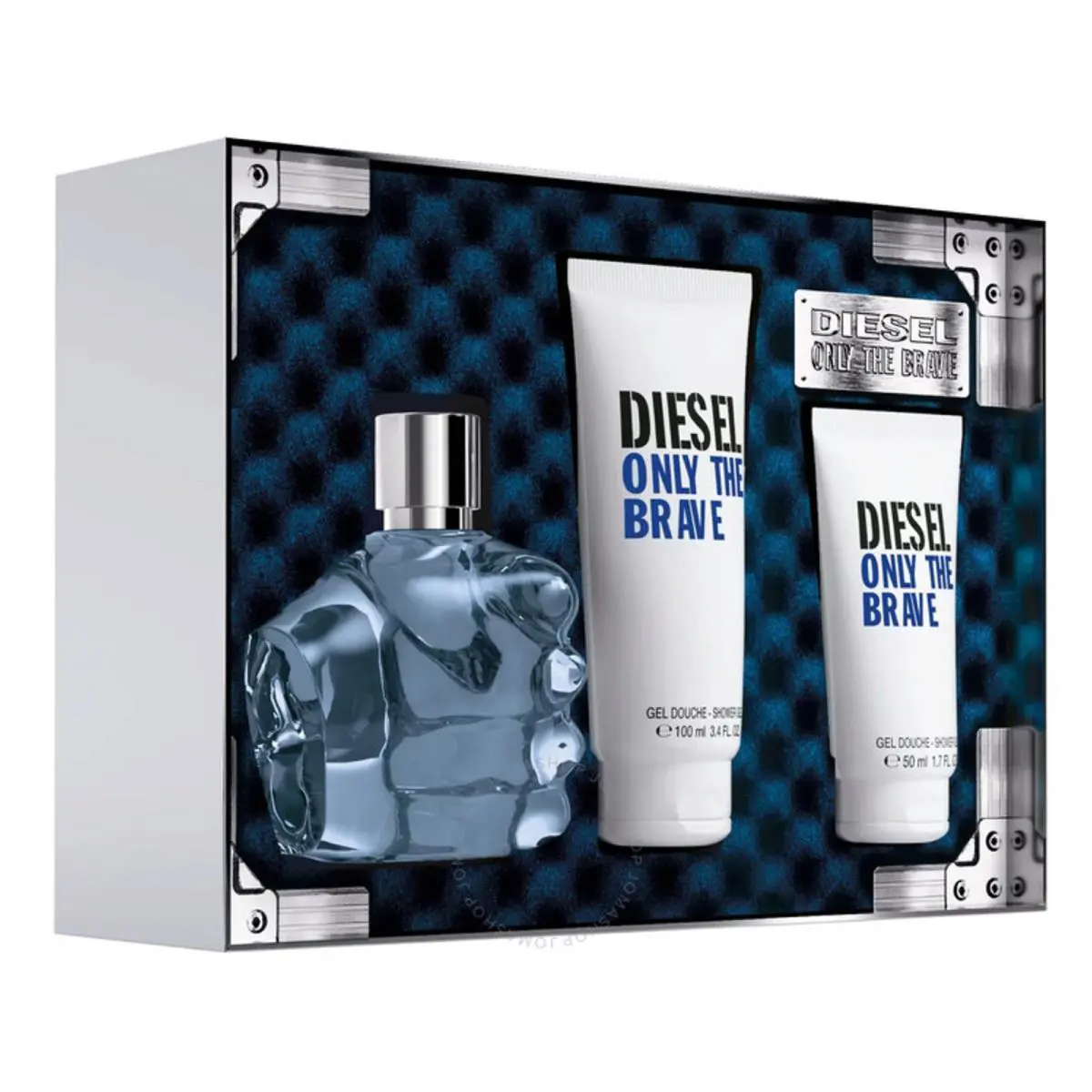 Diesel Only The Brave 3 Pcs Set For Men: 4.2 oz Edt + 3.4oz 1.7oz Shower Gel