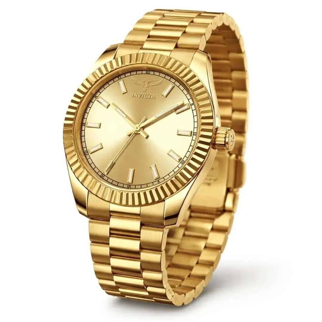 Invicta Men`s Watch Specialty I by Invicta Quartz Gold Tone Dial Bracelet 69004