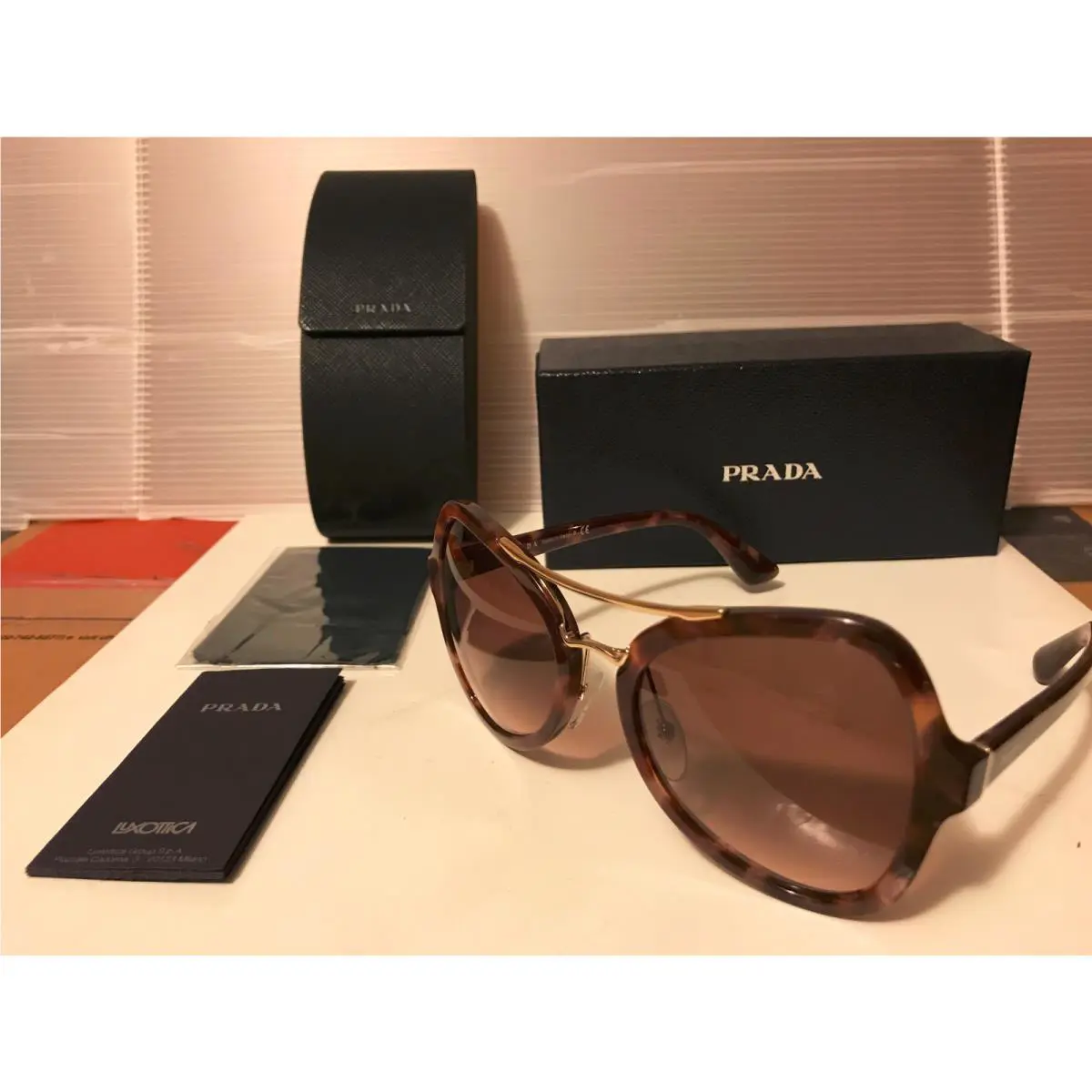 Prada - PR18SS UE00A6 Sunglasses Spotted Brown / Pink-grey Gradient 55-135mm