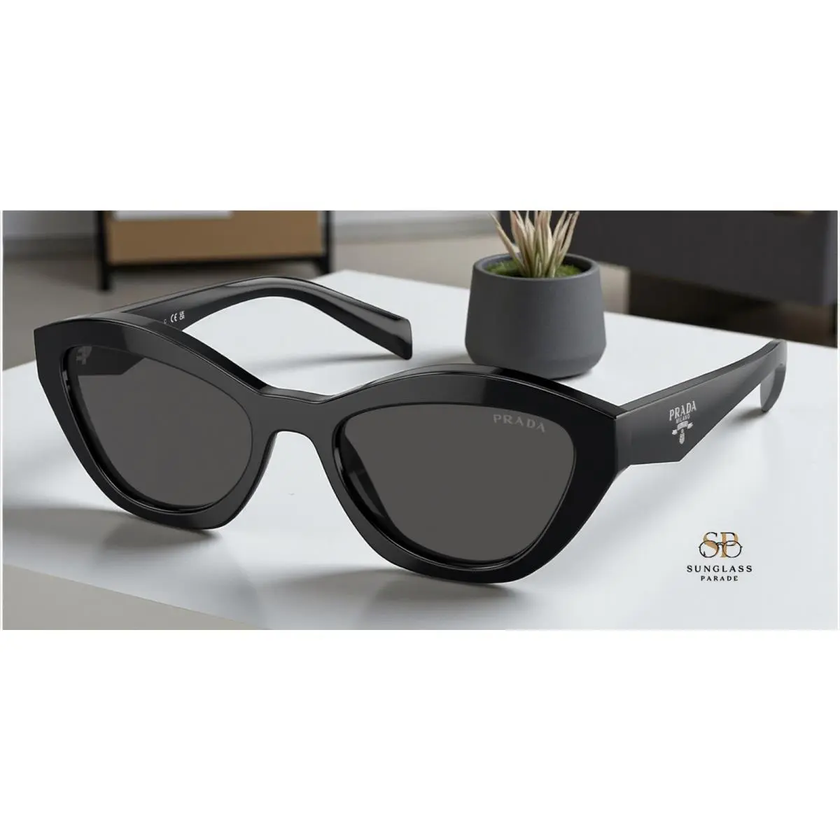 Prada PR A02S 16K08Z Black Dark Grey 52 mm Women`s Sunglasses