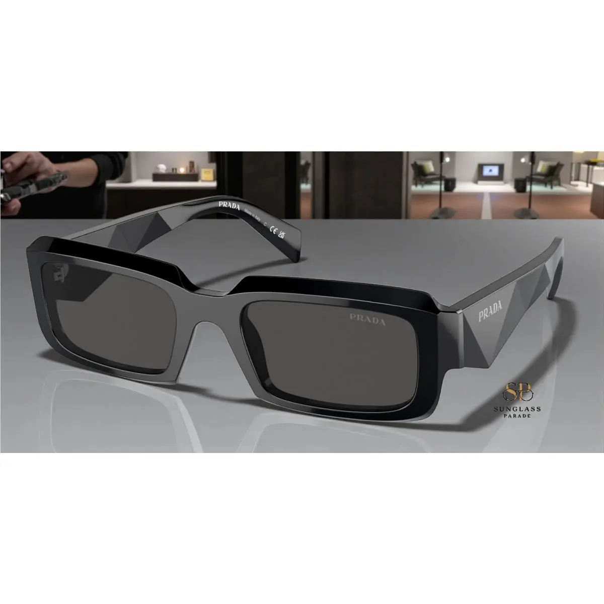 Prada PR 27ZS 16K08Z Black Dark Grey 54 mm Men`s Sunglasses