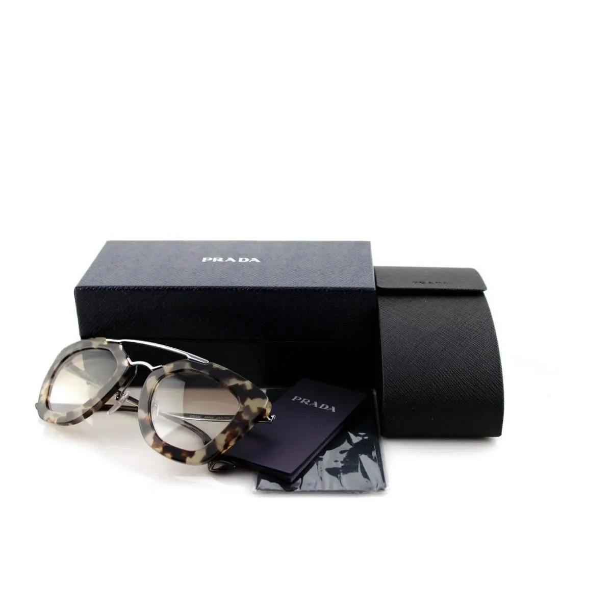 Prada PR09QS UAO-1L0 Sunglasses Spotted Opal Brown / Brown Gradient