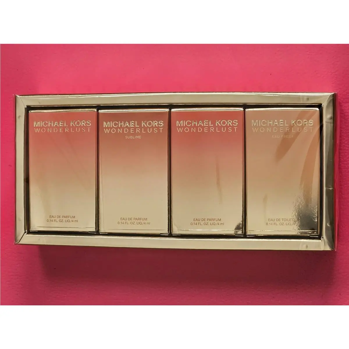 Michael Kors Wonderlust Eau De Parfum Value Set 4 Pieces 0.14 oz Each