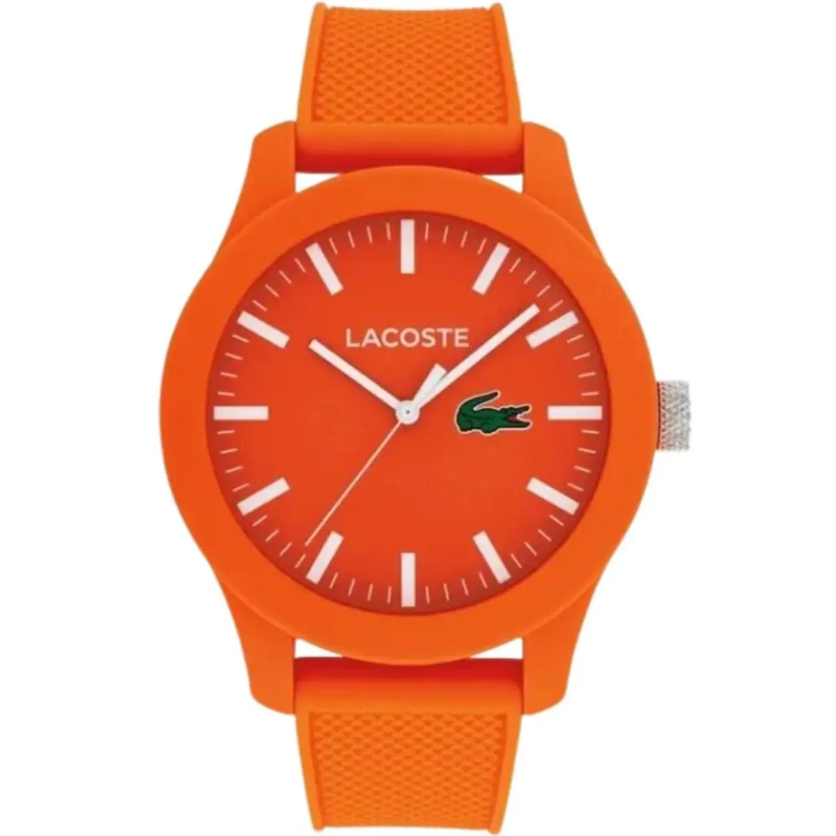 Sport 12.12 2011436 Orange Dial Oranage Silicone Strap 43MM Mens Watch by Lacoste