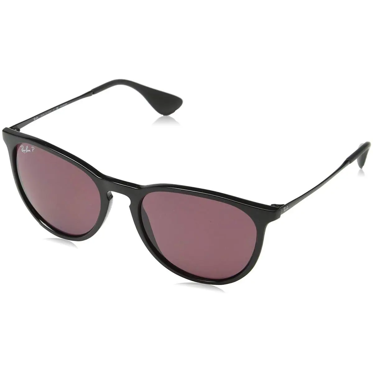 Ray-ban RB4171 Unisex-adult Erika Sunglasses - Black / Polar Purple - Rubber Black/Light Grey Gradient Grey Polarized (622/T3), lens__map: Purple