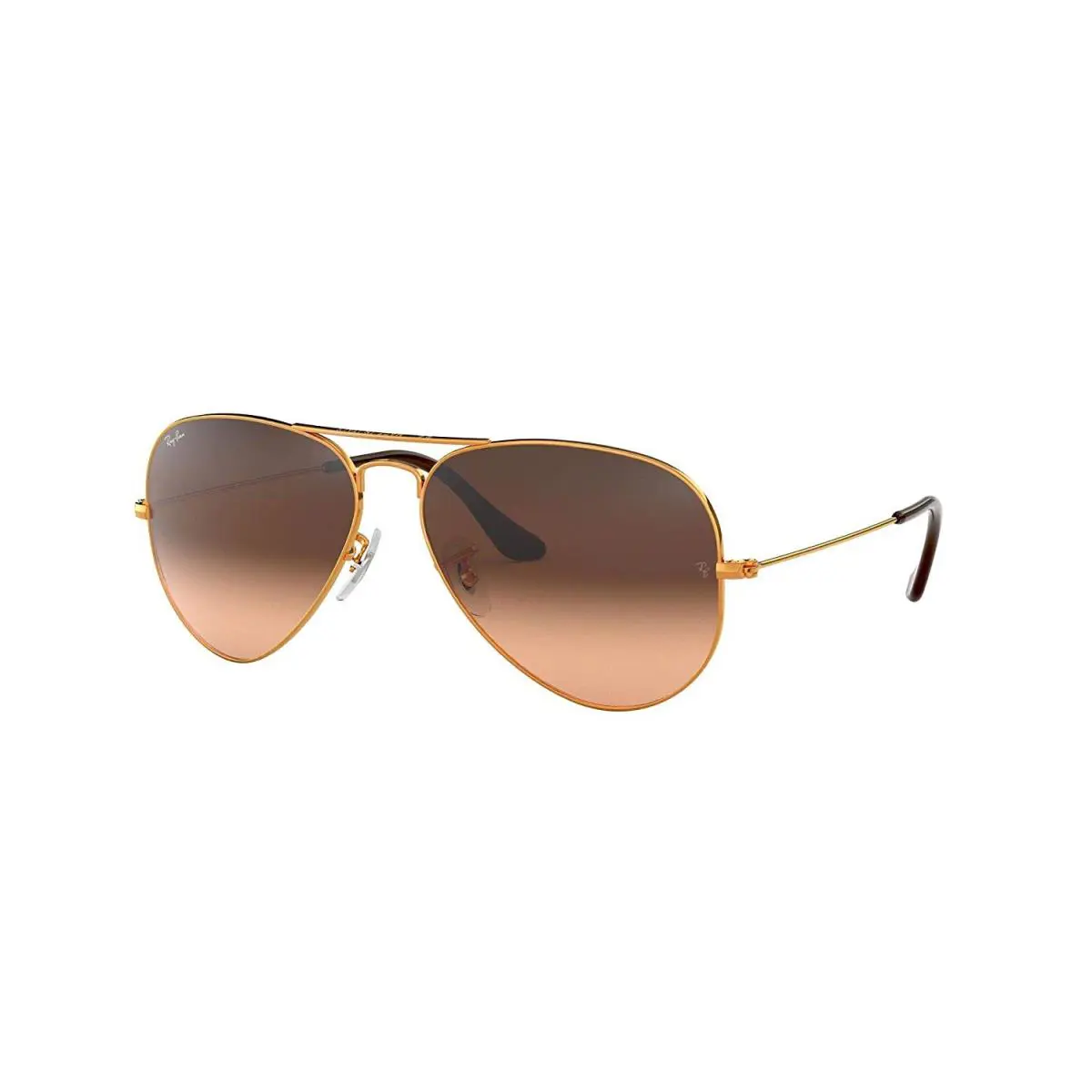 Ray-ban RB3025 Mens Aviator Large Metal Sunglasses - Shiny Light Bronze / Pink - Light Bronze/Pink Gradient Brown, lens__map: Pink