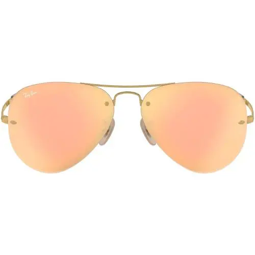 Ray-ban RB3449 Mens Rb3449 Sunglasses - Gold / Light Brown Mirror Pink