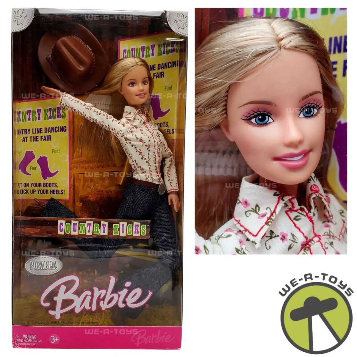 Barbie Country Kicks Posable Doll Line Dancing 2006 Mattel No. J8047