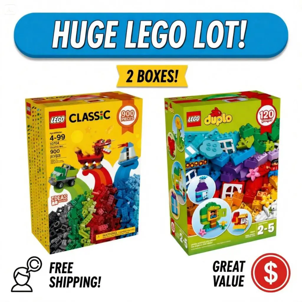 Retired Lego Classic Creative Box 10704 + Duplo 10854 Set