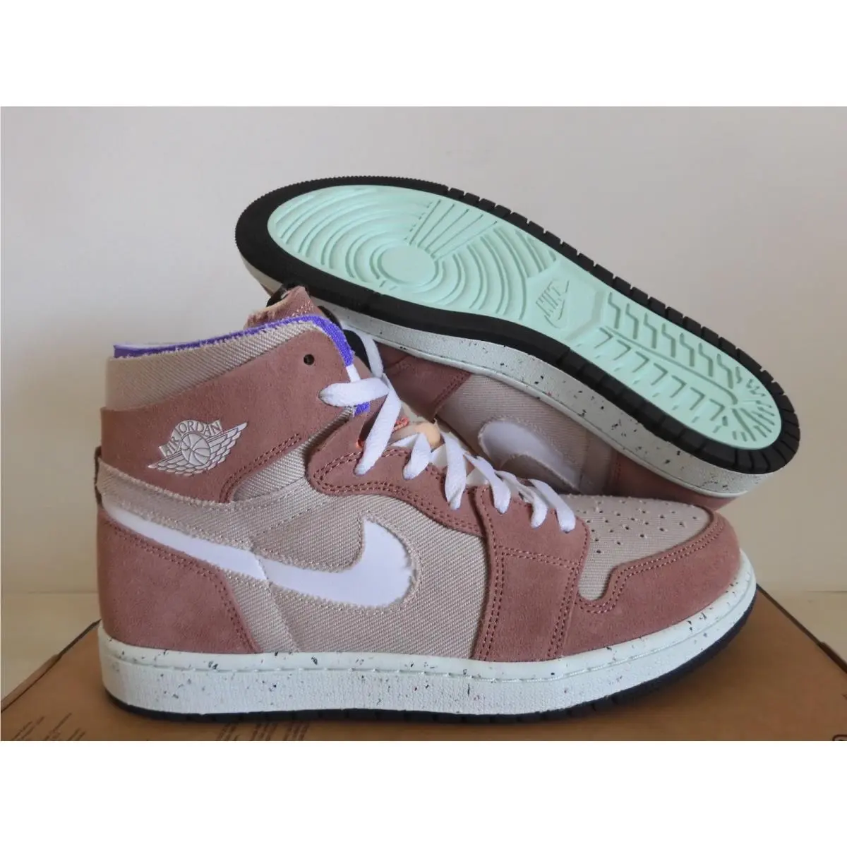 Nike Air Jordan 1 Retro Zoom Air Cmft Fossil Stone-white-rose Mens CT0978-201
