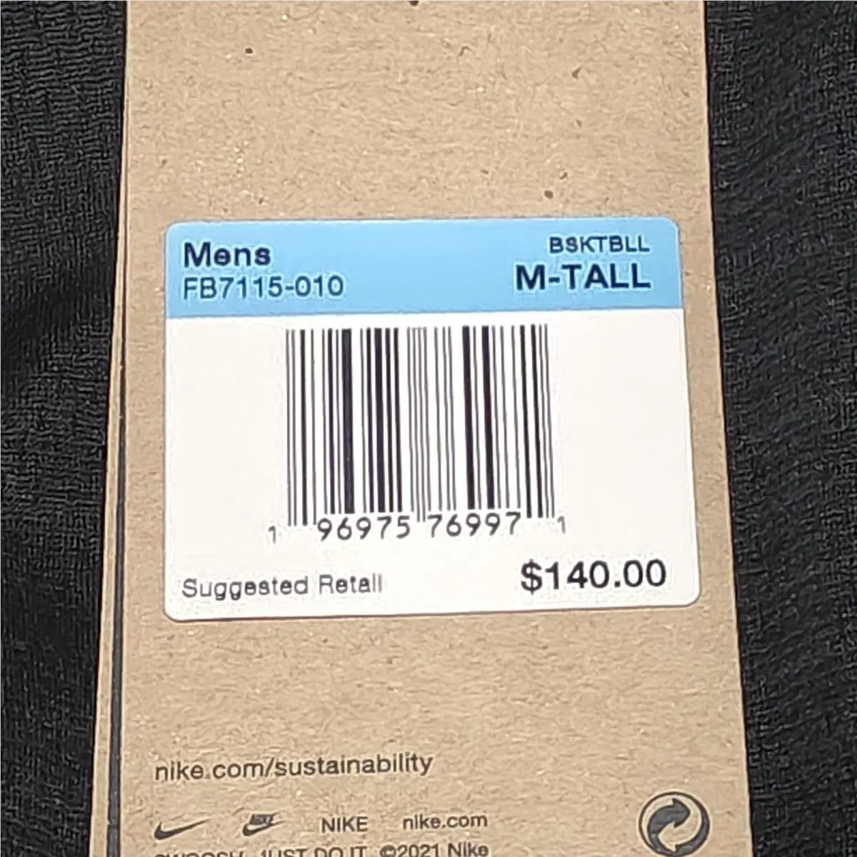 Nike clothing - FB7115-010 - FB7115-010 - Black (UPC: 0196969145989) 1