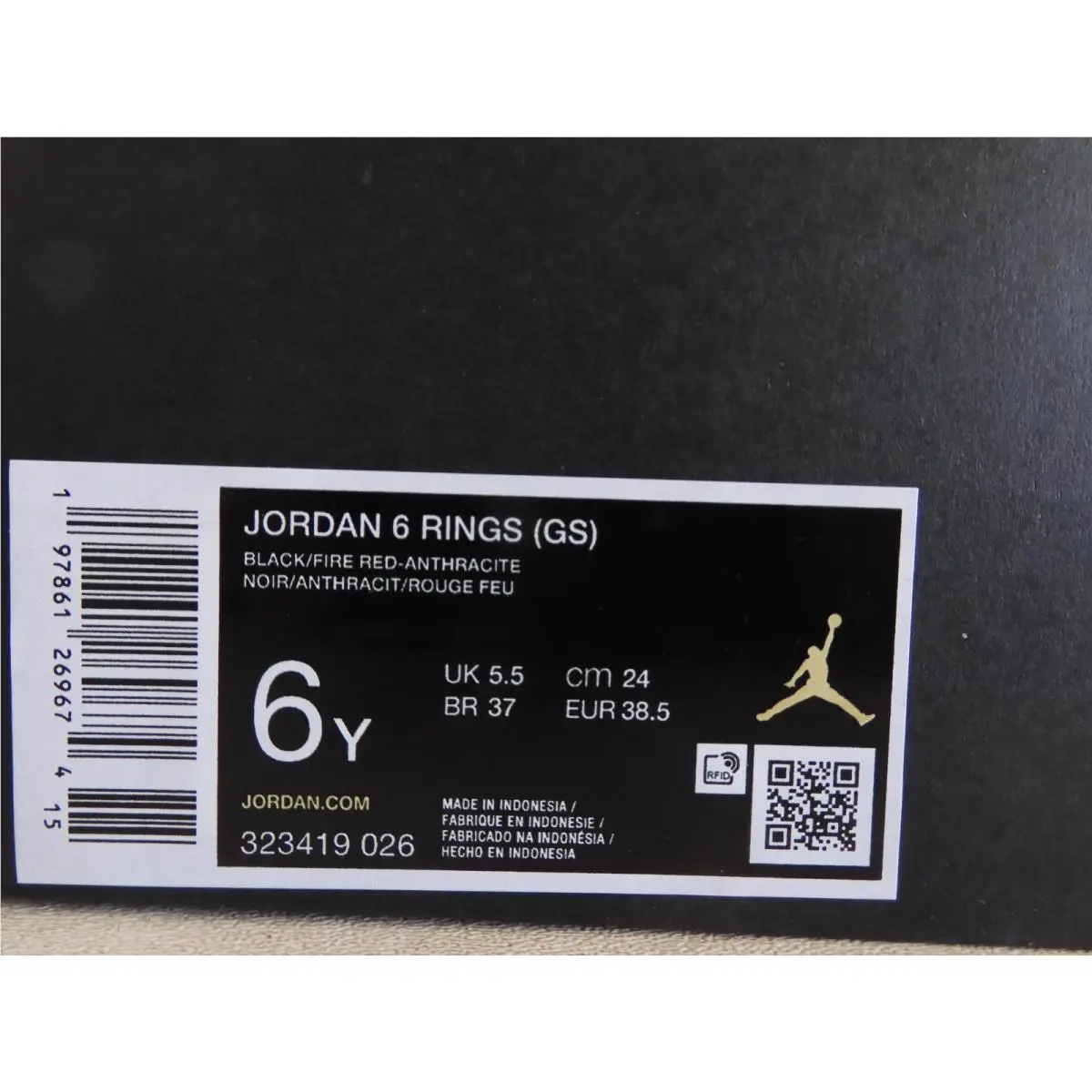 Nike shoes - Air Jordan 6 Rings - Air Rings - Black (UPC: 197861269674) 6