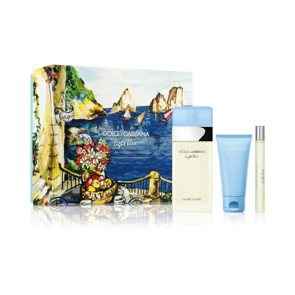 Dolce Gabbana Light Blue 3 Piece Set 3.3 oz Edt 1.7 oz Body Cream 10 ml Edt