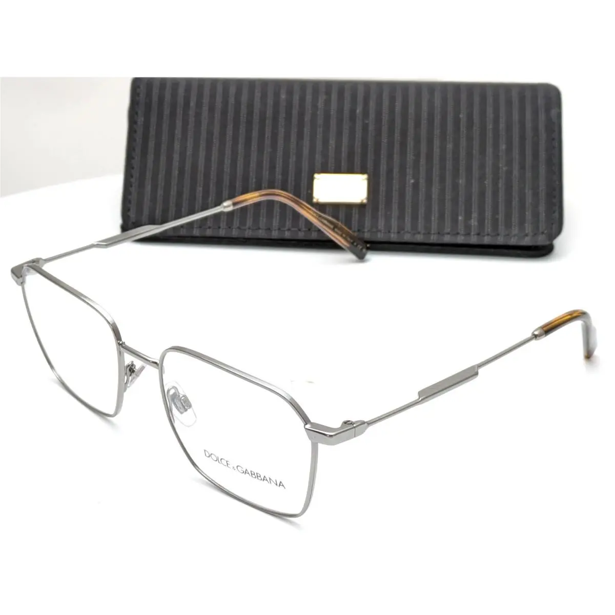 Dolce Gabbana DG1350 04 Square Gunmetal Men`s Eyeglasses Frames 53-18-145