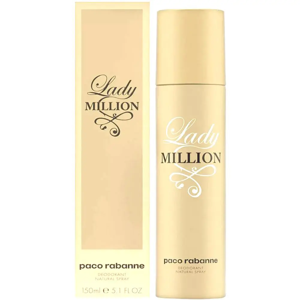 3 Lady Million by Paco Rabanne Deodorant Spray Women 5 oz /150 Ml Box