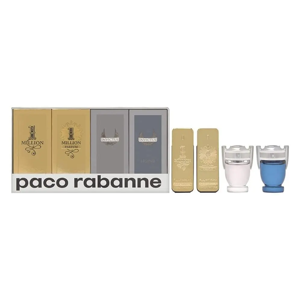 Paco Rabanne 4 Piece Mini Splash Gift Set For Men 0.17 oz 5ML Individual Boxs