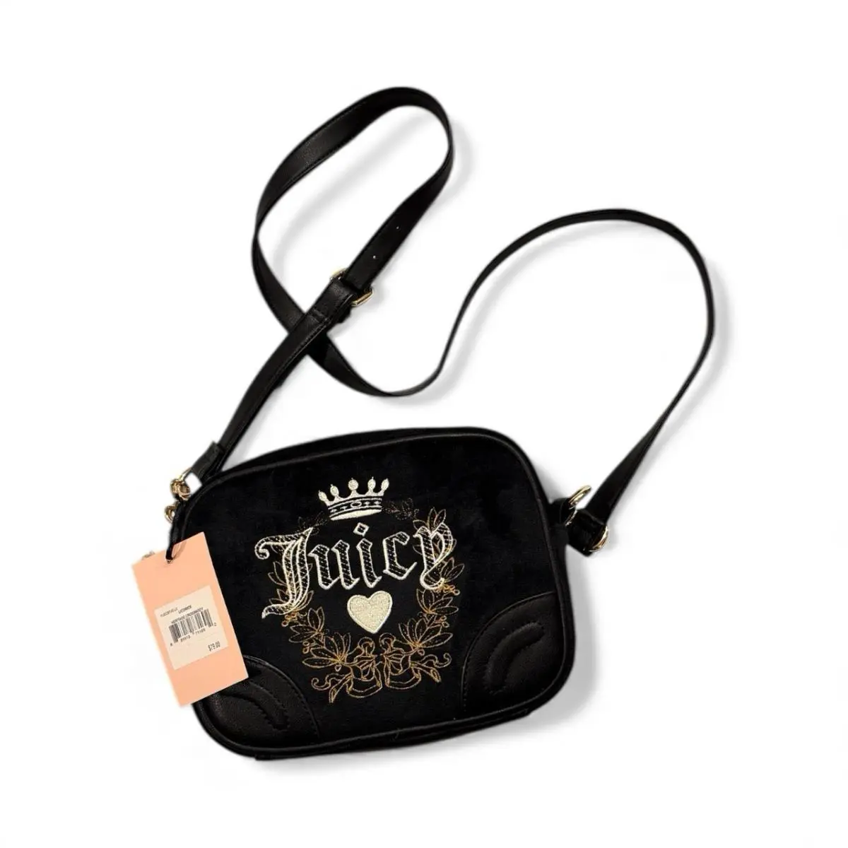 Juicy Couture Black Heritage Crossbody Boxy Purse/camera Bag