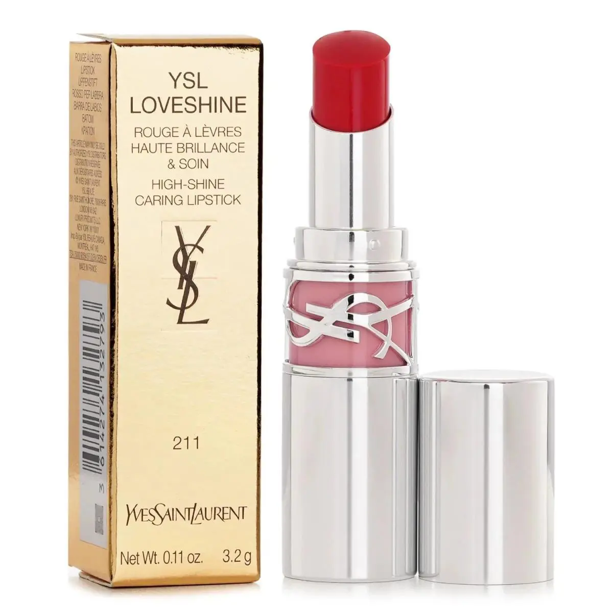 Yves Saint Laurent Ysl Loveshine Caring Lipstick 211 Ardent Carmine - Size 3.2 g