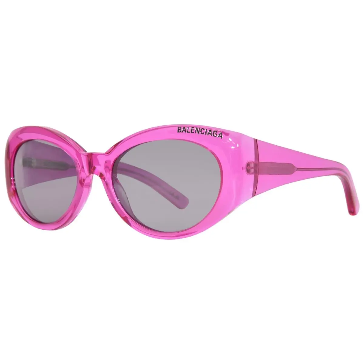 Balenciaga BB0267S 004 Sunglasses Women`s Fuchsia/silver Mirror Oval Shape 57mm