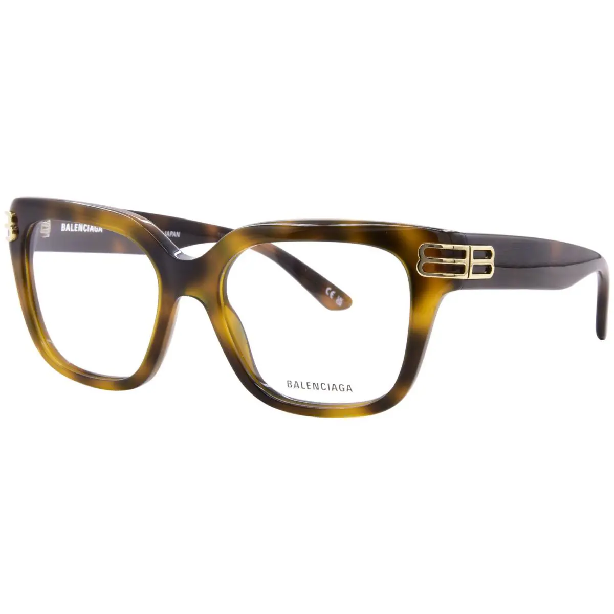 Balenciaga BB0437O 008 Eyeglasses Women`s Havana Full Rim Square Shape 54mm