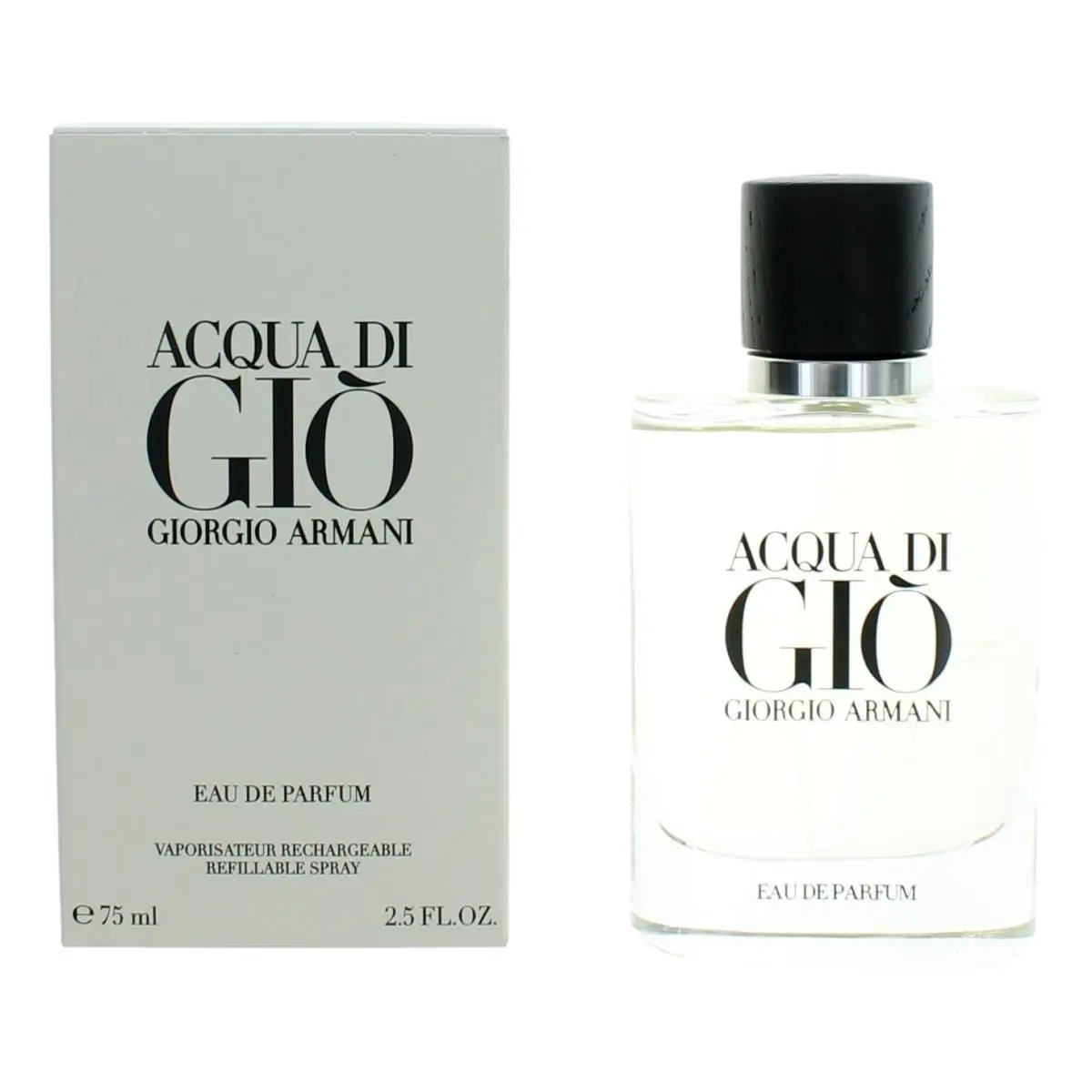 Acqua Di Gio by Giorgio Armani 2.5 oz Edp Spray Refillable For Men