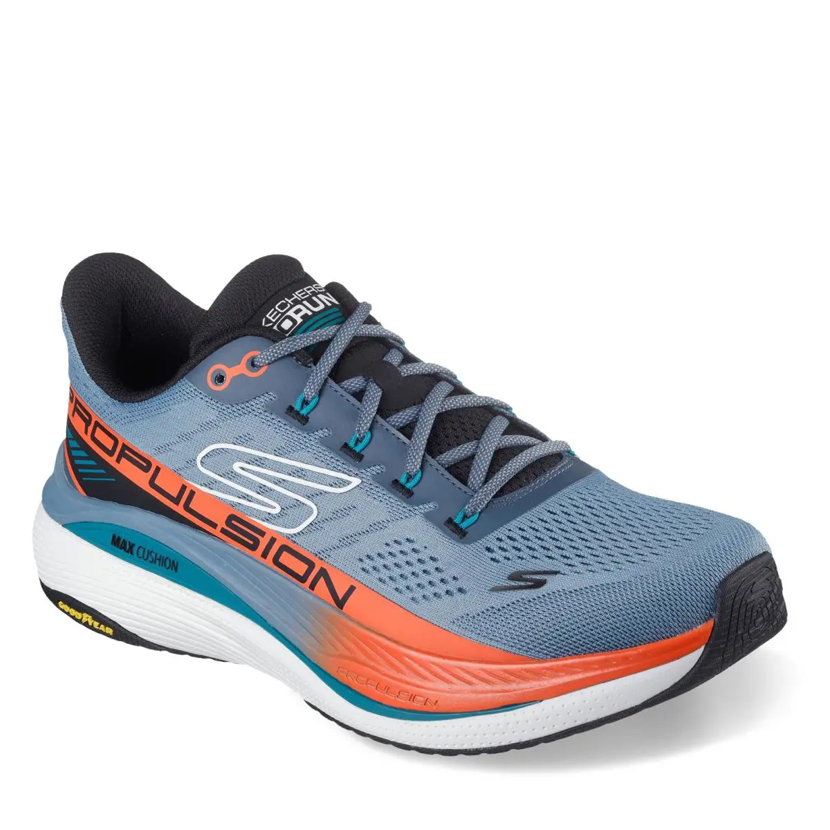 Men`s Skechers Max Cushioning Propulsion Running Shoe 220509-SLT Slate Fabric-a - Slate