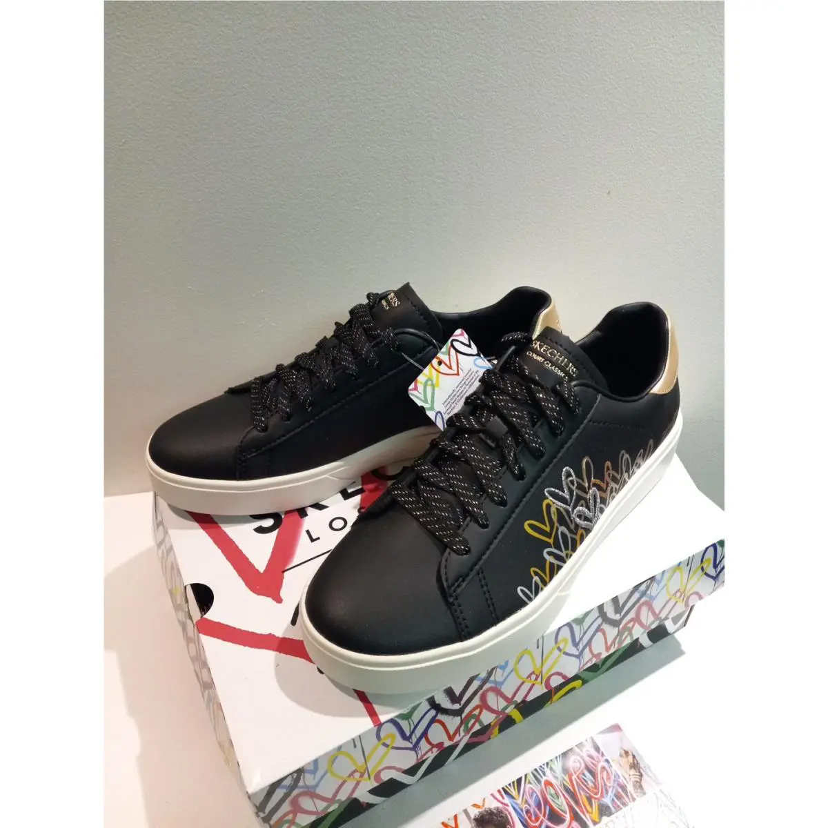 Skechers shoes - Eden LX- Gleaming Hearts - Eden Gleaming Hearts - 185129-BMLT - Black / Multi 1