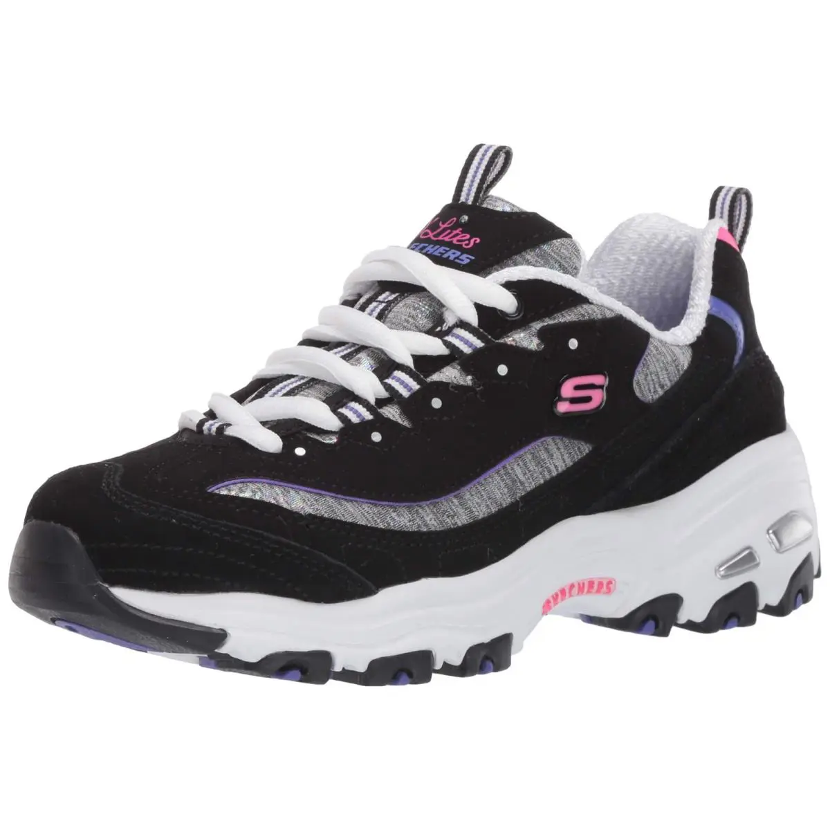 Skechers Women`s Athleisure Sneaker Black/purple 10 US Medium - Black/Purple