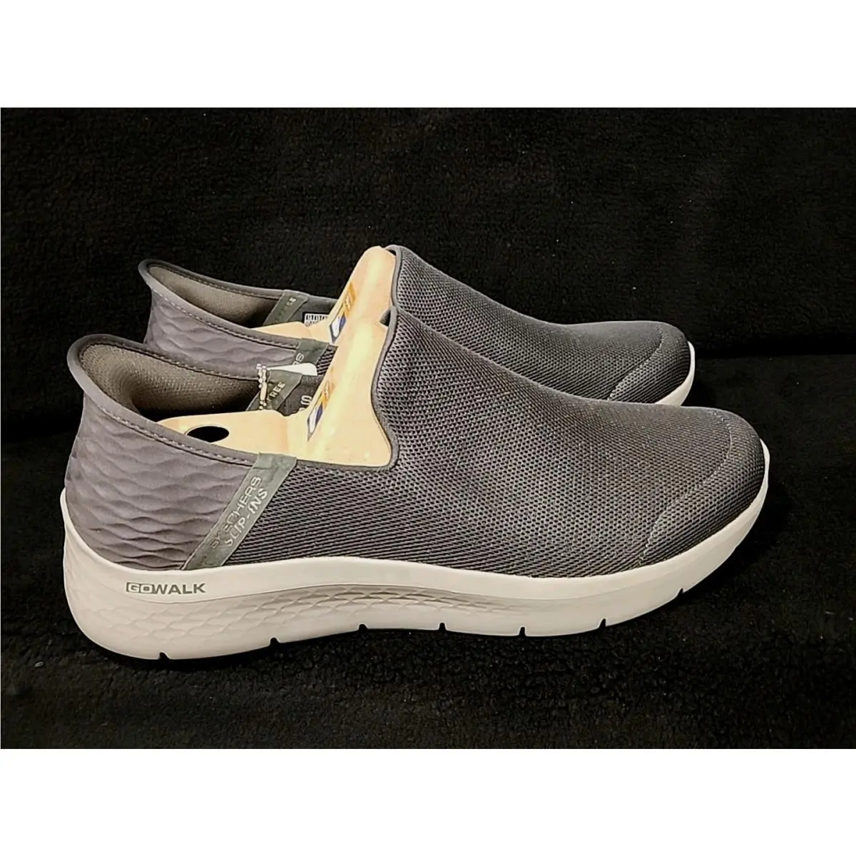 Skechers Men`s Slip-ins Go Walk Flex No Hands Shoes Dark Gray Size: 14