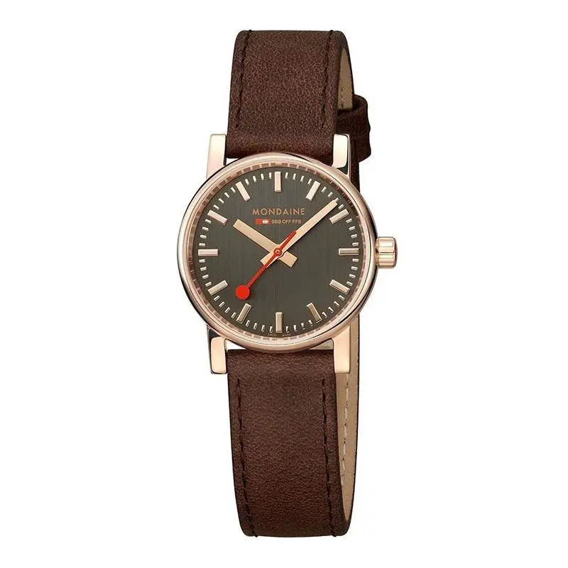 MSE30180LG Unisex Watch Brown Leather Band Analog by Mondaine