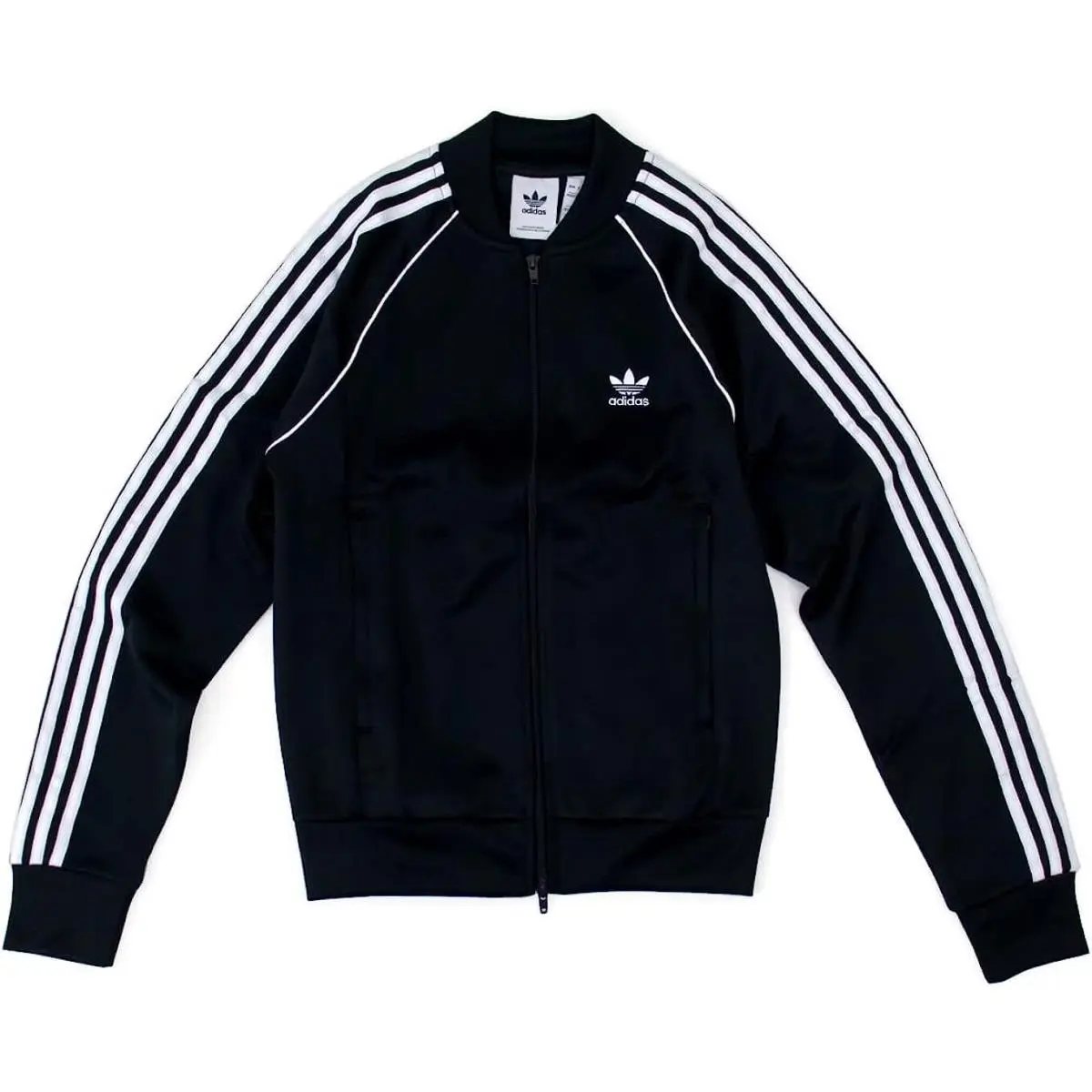 Adidas Originals Top Track Jacket Black Retro Classics White 3-Stripes Men Size