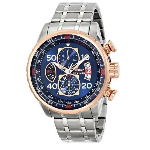Men`s Aviator Stainless Steel Rose Gold by Invicta