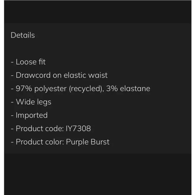 Adidas clothing - IY7308 - IY7308 - Purple (UPC: 0197607373917) 5