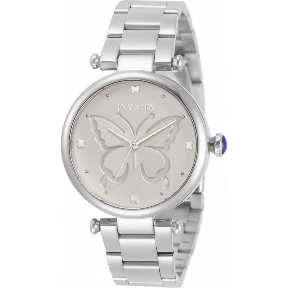 Invicta Wildflower Quartz Silver Dial Ladies Watch 33232 - Dial: Silver, Band: Silver-tone, Bezel: Silver-tone