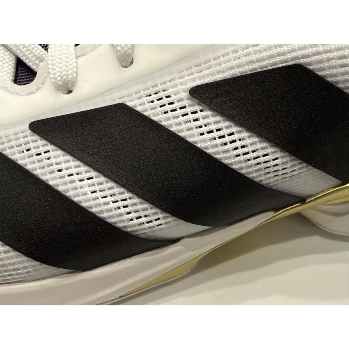 Adidas shoes - Adidas adizero Ubersonic 5 M NM - JQ3778 - White, Black, Purple, & Gold 10