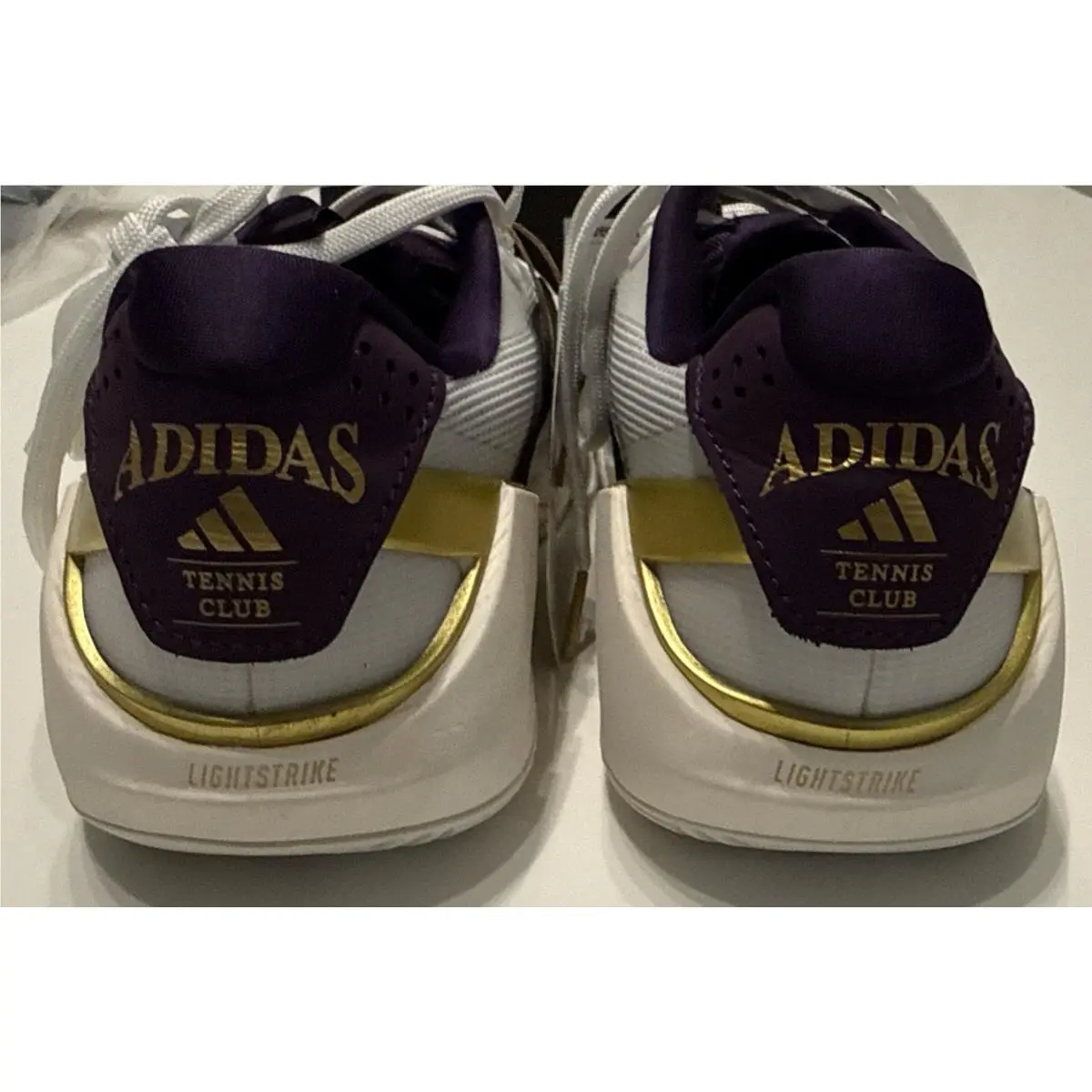 Adidas shoes - Adidas adizero Ubersonic 5 M NM - JQ3778 - White, Black, Purple, & Gold 8