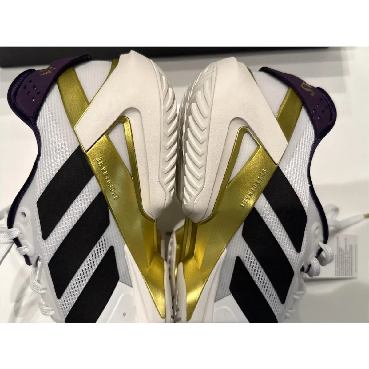 Adidas shoes - Adidas adizero Ubersonic 5 M NM - JQ3778 - White, Black, Purple, & Gold 14