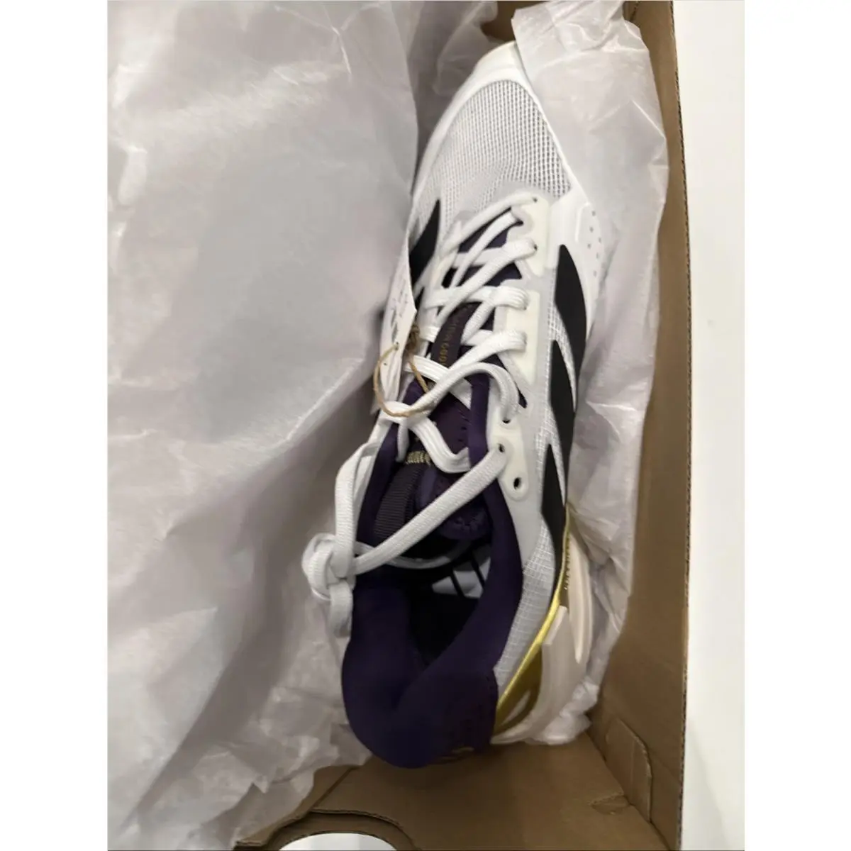 Adidas shoes - Adidas adizero Ubersonic 5 M NM - JQ3778 - White, Black, Purple, & Gold 20