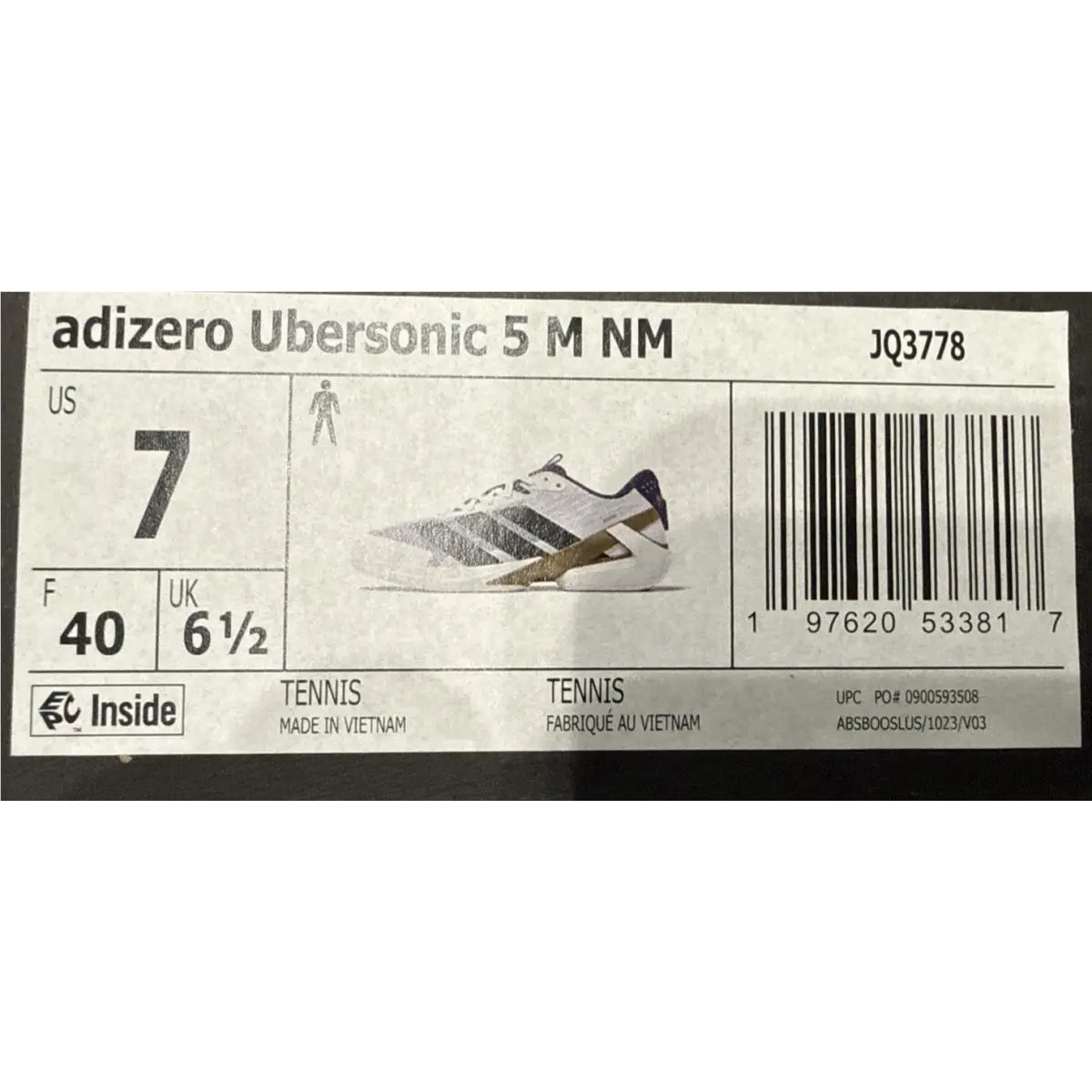 Adidas shoes - Adidas adizero Ubersonic 5 M NM - JQ3778 - White, Black, Purple, & Gold 22