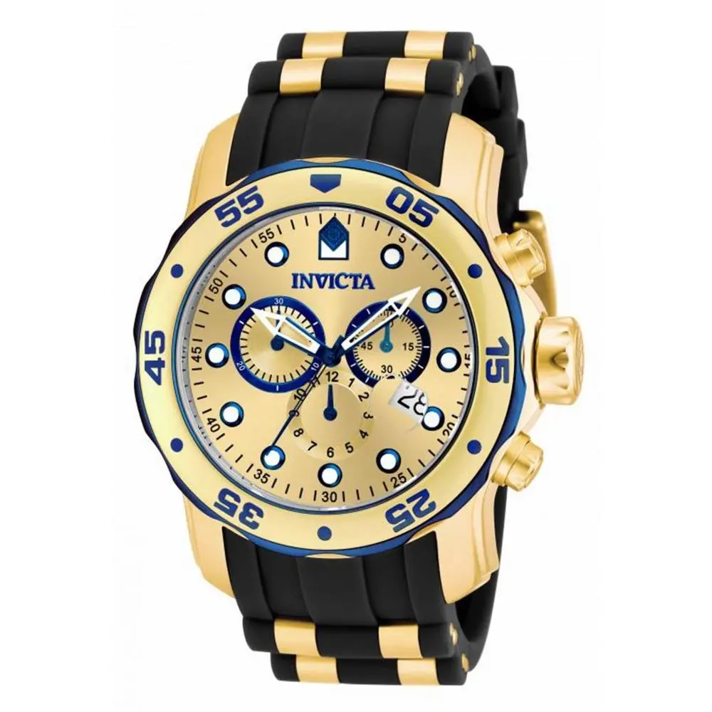 Men`s 17887 Pro Diver Quartz Multifunction Gold Dial Watch by Invicta