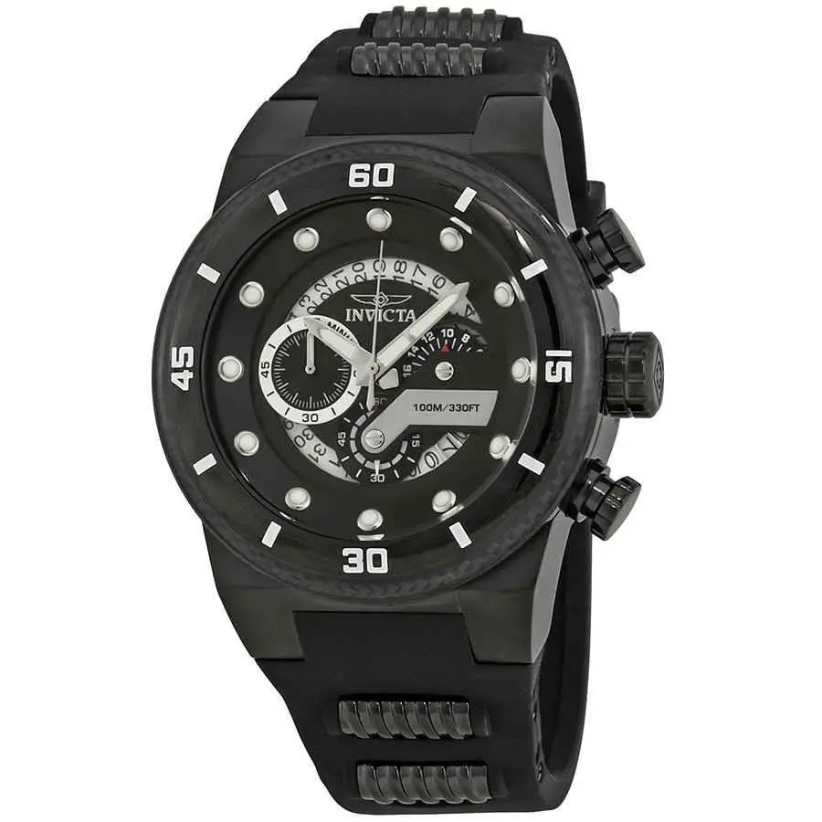 S1 Rally Chronograph Black Dial Men`s Watch 24228 by Invicta