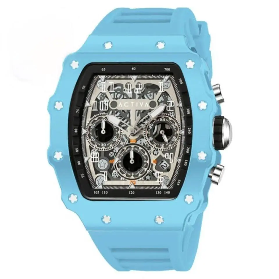 Activa Fury x Invicta 44.3mm Men`s Watch Lt Baby Blue Skeleton Dial ACW2305-017