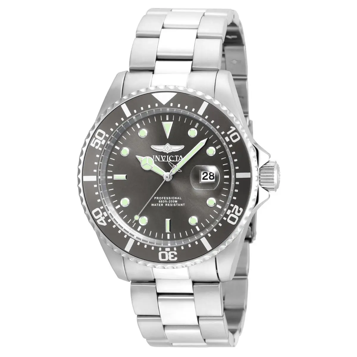 Invicta Men`s Pro Diver 43mm Stainless Steel Quartz Watch Silver/grey 22050