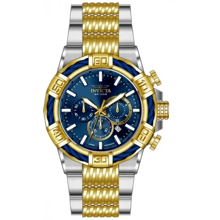 Invicta Bolt Chronograph Gmt Quartz Blue Dial Men`s Watch 49903