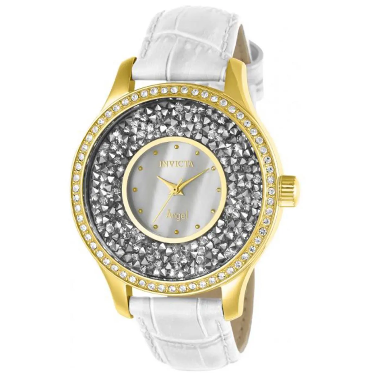Invicta Women`s `angel` Quartz Stainless Steel and Leather Casual Watch Color:w