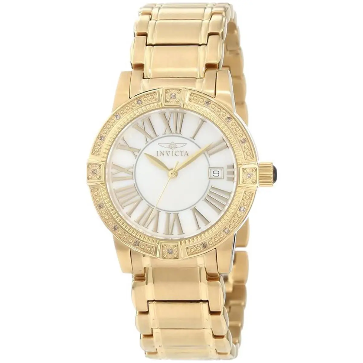 Invicta Women`s 13959 Angel White Mother-of-pearl Dial Diamond Accented Watch