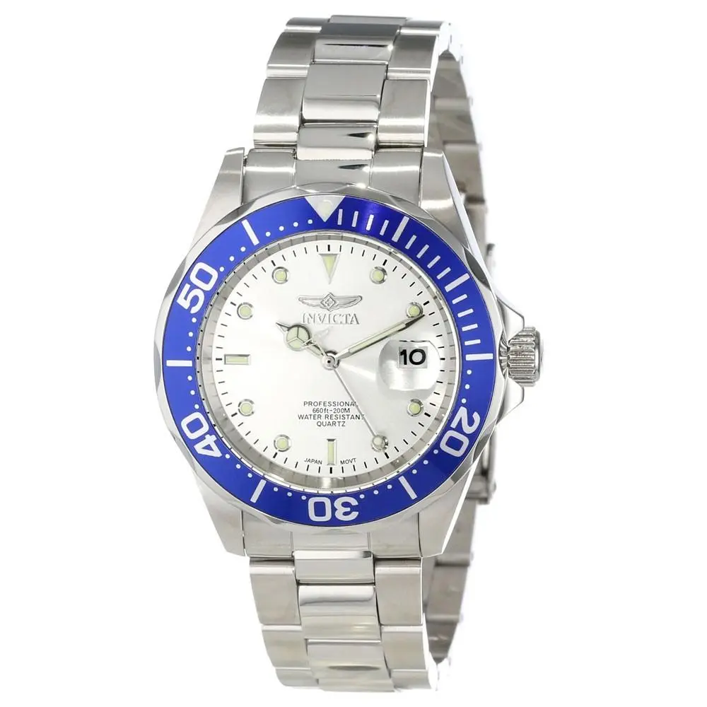 Men`s Watch Pro Diver Dive Quartz Silver Tone Dial Steel Bracelet 14123 by Invicta